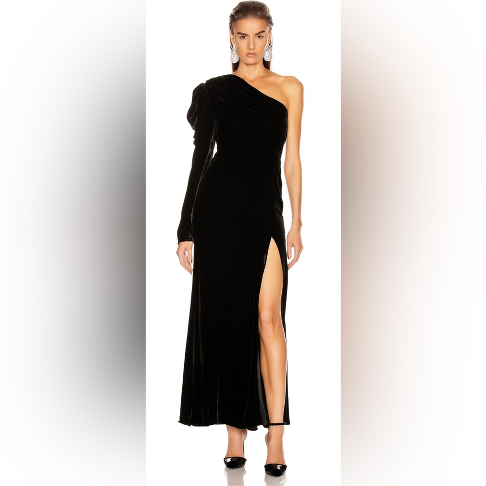 Les Rêveries Black Velvet Evening Dress - size 2